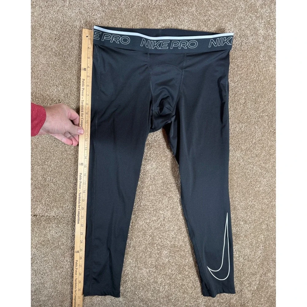 Nike Pro Dri-FIT Men XL Black Compression Tights Athletic Training Leggings‎